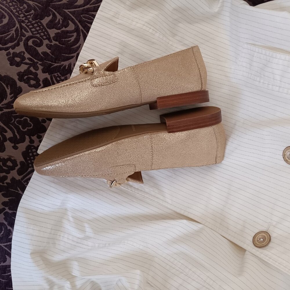 Donald J. Pliner Metallic Gold Chain Loafers - Picture 5 of 9